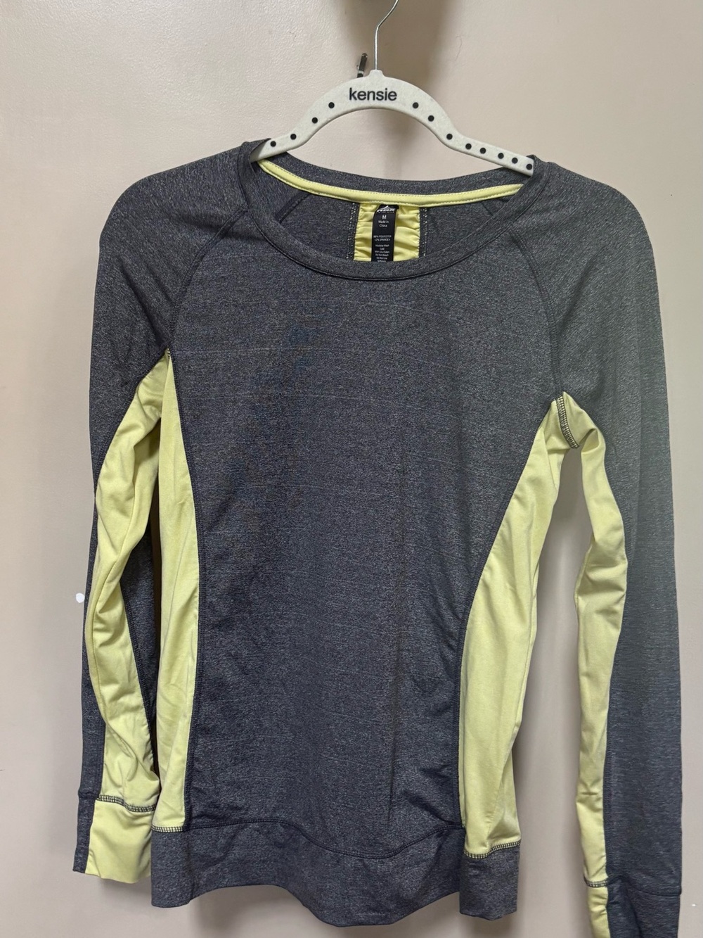 RBX Gray and Yellow Long-Sleeve Active Top